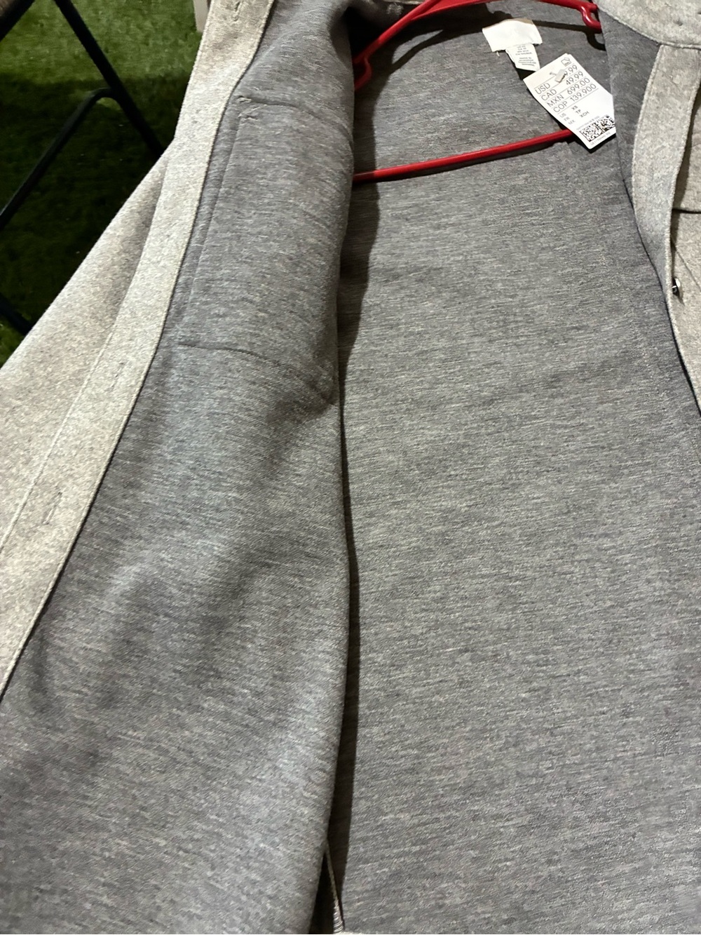 H&M Light Gray Button-Front Wool Blend Shacket - Picture 5 of 10